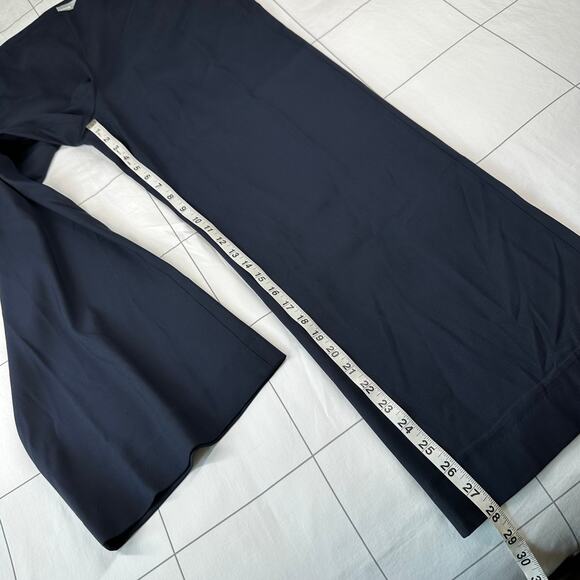 Vince Pants Womens 12 Blue Deconstructed Wide Leg Trouser Side Zip Classic Work - Picture 11 of 13